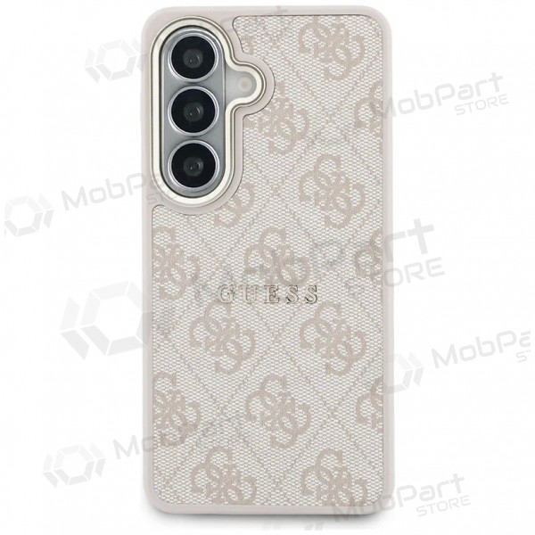 Samsung Galaxy S26 obal - Guess PU Leather 4G Gold Frame Magnetic (růžový)