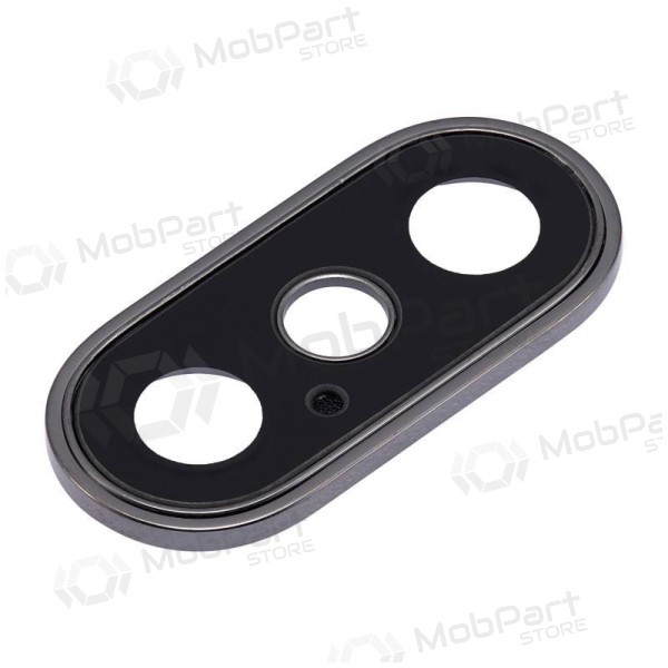 Apple iPhone XS / XS Max sklo kamery (černá) (s rámem)