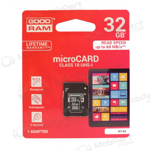 Paměťová karta GOODRAM MicroSD 32GB (class 10) + SD adapter