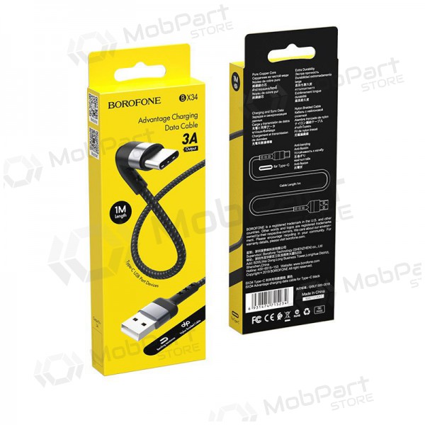 USB kabel Borofone BX34 Type-C 1.0m (černá)