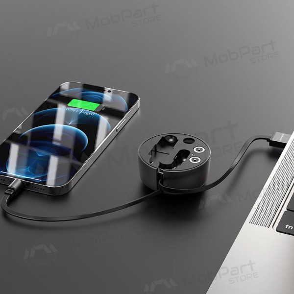USB kabel Borofone BU26 3in1 microUSB-Lightning-Type-C magnetinic 1.0m (černá)