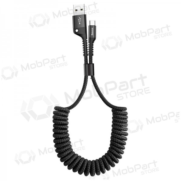 USB kabel Fish Eye Spring Type-C 2.0A 1m (černý) CATSR-01
