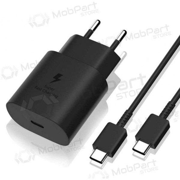 Nabíječka originál Samsung EP-TA800NB 25W + Type-C kabel 25W černá