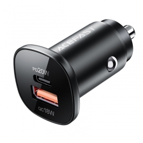Nabíječka automobilinis Acefast B1 Mini 38W USB-C+USB-A černá
