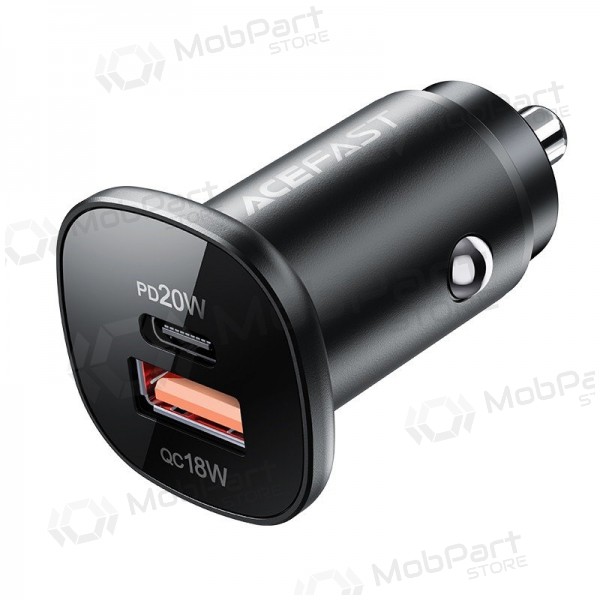 Nabíječka automobilinis Acefast B1 Mini 38W USB-C+USB-A černá