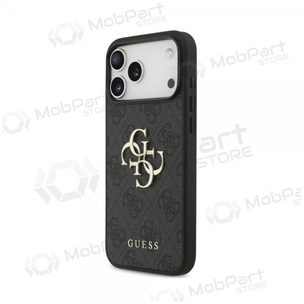 Obal Apple iPhone 18 Pro Max - Guess PU 4G Metal Logo (šedý)