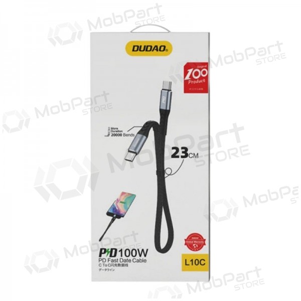USB-C kabel Dudao L10C USB-C na USB-C 0.23 m 100 W černý