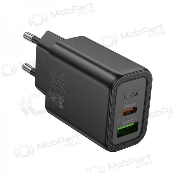 Nabíječka telefonu Hoco N63 30 W GaN USB-C + USB-A černá