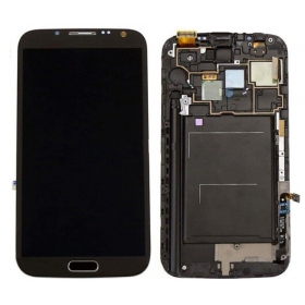 Samsung Galaxy Note 2 displej (šedá) (s rámem) (originál)