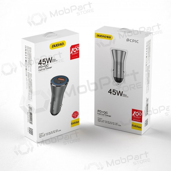 Nabíječka do auta Dudao R4Max 55 W USB-C + USB-A šedá