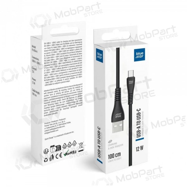 Lightning kabel Blue Star PJ-DG4-A USB-A na Lightning 1 m černý