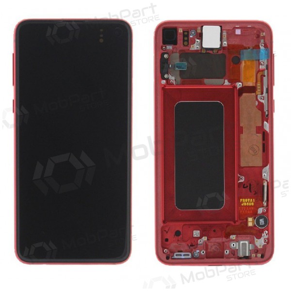 Samsung G970F Galaxy S10e displej (Cardinal Red) (s rámem) (použitý grade A, originál)