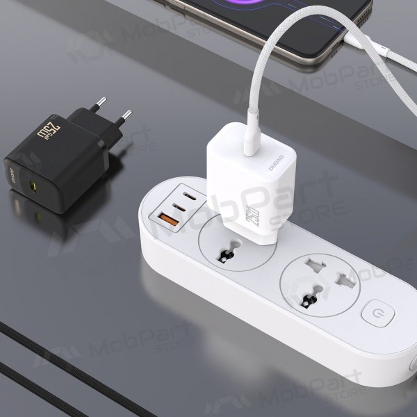 Nabíječka Dudao A27C GaN 25W USB-C + USB-C na USB-C kabel 1.0m bílá