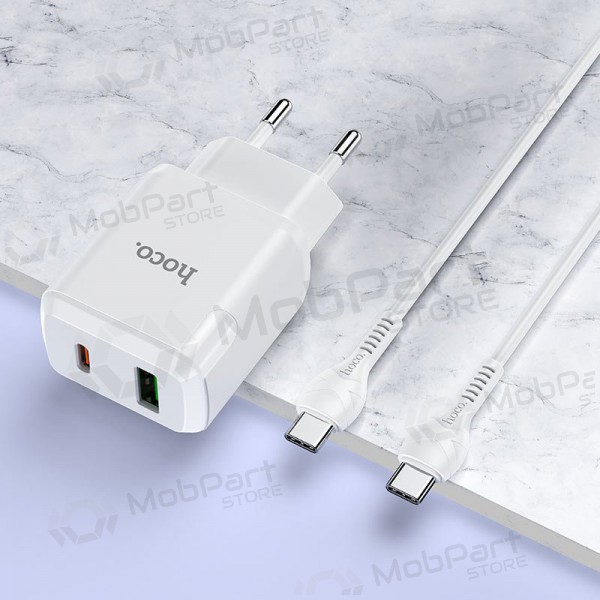 Nabíječka Hoco N5 USB Quick Charge 3.0 + PD 20W (3.1A) + Type-C-Type-C (bílý)