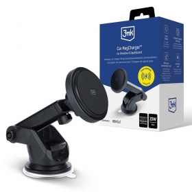 Držák telefonu do auta s bezdrátovým nabíjením 3MK Car MagCharger 15 W na palubní desku.
