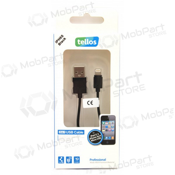 USB kabel Tellos Professional Lightning (černá) 1.0m