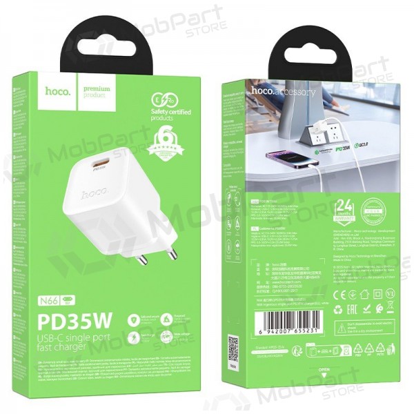 Nabíječka telefonu Hoco N66 35 W GaN USB-C bílá