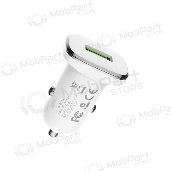 Nabíječka automobilinis Borofone BZ12A Quick Charge 3.0 + Type-C (bílý)