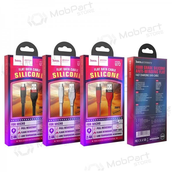 USB kabel HOCO U72 lightning 1.2m silicone bílý