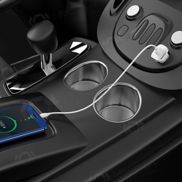 Nabíječka automobilinis Borofone BZ12A Quick Charge 3.0 + Type-C (bílý)