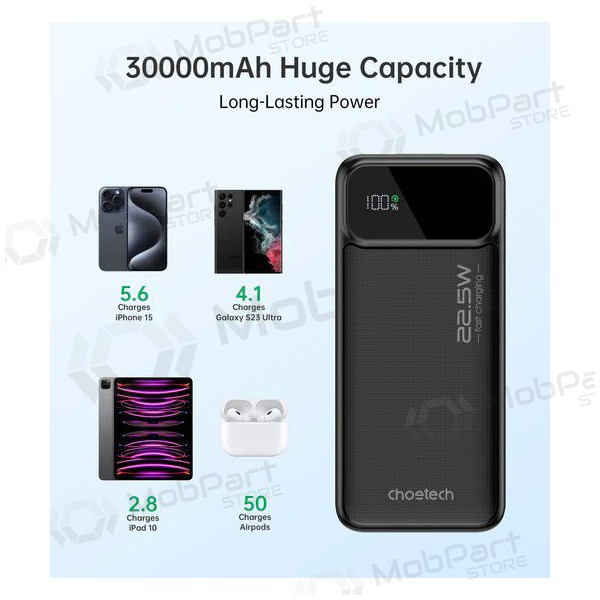 Externí baterie Power Bank Choetech B730 22.5W 30000mAh černá