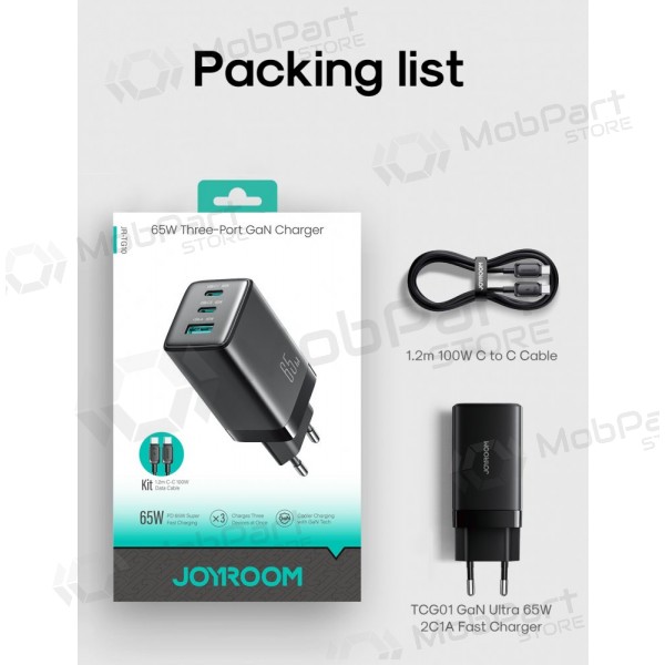 Nabíječka telefonu Hoco N66 35 W GaN USB-C + USB-A s kabelem Lightning 1 m bílá