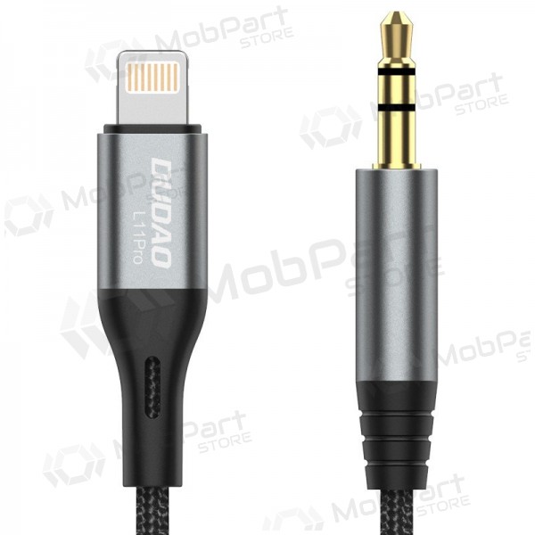 Audio kabel Dudao L11Pro Lightning na 3,5 mm 1 m černý