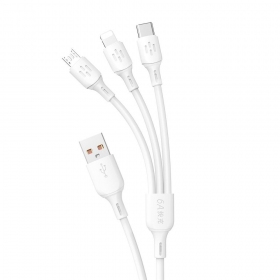 USB kabel Dudao L8A-3in1 USB-A na USB-C / Micro USB / Lightning 1.2 m 6A