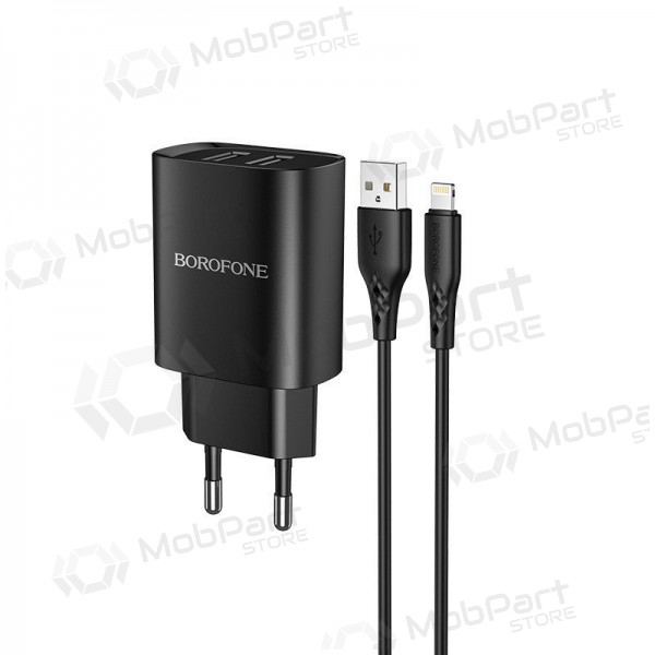 Nabíječka Borofone BN2 2xUSB 2.1A + Lightning (černá)