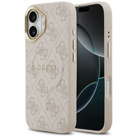 Apple iPhone 17 obal - Guess PU Leather 4G Gold Frame MagSafe