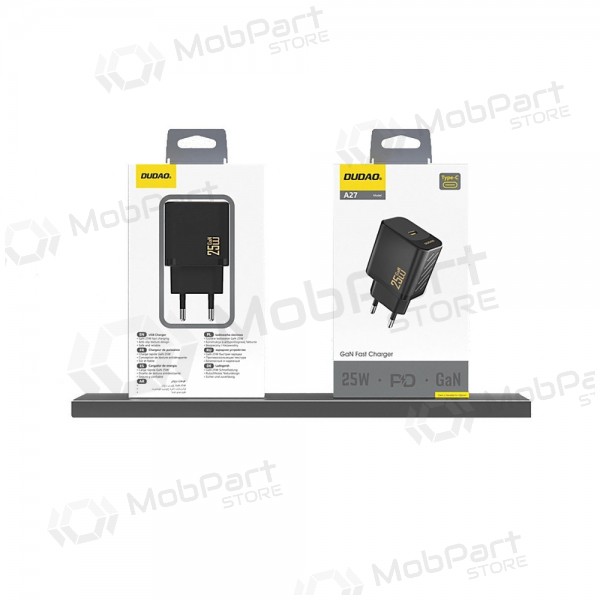 Nabíječka telefonu Dudao A27 25 W GaN USB-C černá