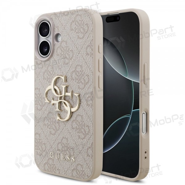 Obal na Apple iPhone 17 - Guess PU 4G Metal Logo (růžový)