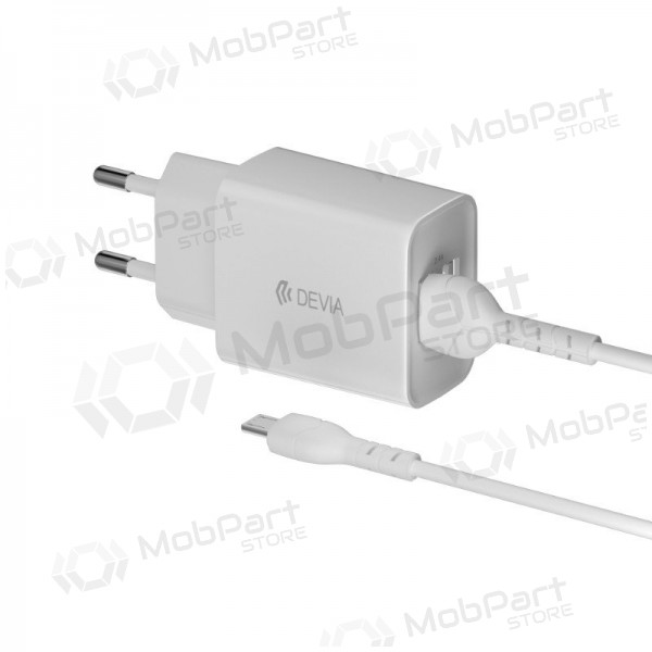 Nabíječka Devia Smart x 2 USB (2.4A) + MicroUSB, (bílý)