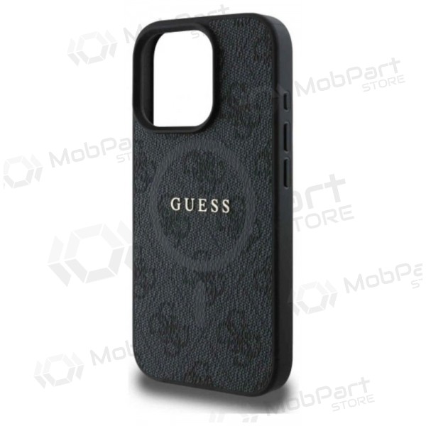 Apple iPhone 16 Pro Max obal - Guess PU Leather 4G Colored Ring MagSafe (černý)