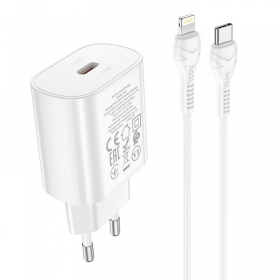 Nabíječka telefonu Hoco N22 25 W USB-C s kabelem Lightning 1 m bílá