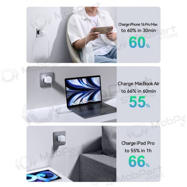 Nabíječka Joyroom JR-TCG15 30W GaN USB-C bílý