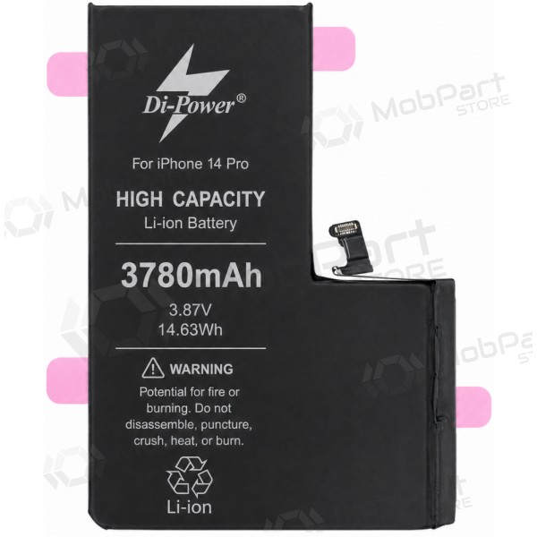 Baterie Apple iPhone 14 Pro, akumulátor Di-Power 3780 mAh (zvýšená kapacita)