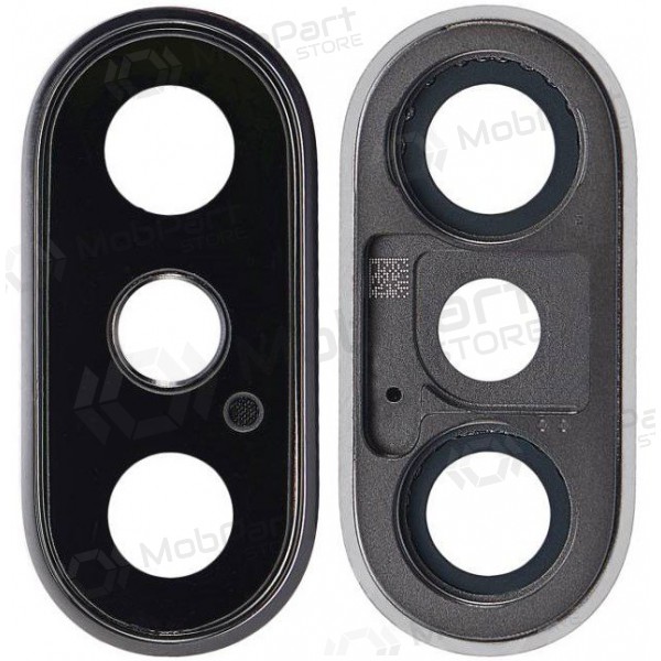 Apple iPhone XS / XS Max sklo kamery (stříbrný) (s rámem)