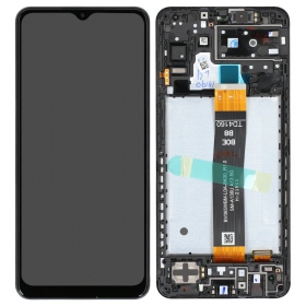 Ekranas Samsung A136 A13 5G su lietimui jautriu stikliuku a rėmeliu Black originál