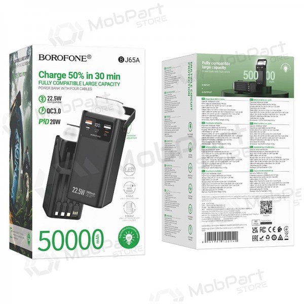 Externí baterie Power Bank Borofone BJ65A 22.5W 50000mAh černá