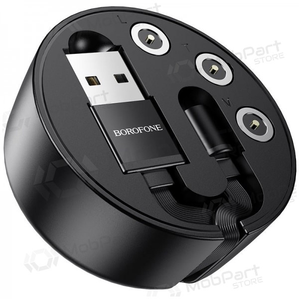 USB kabel Borofone BU26 3in1 microUSB-Lightning-Type-C magnetinic 1.0m (černá)