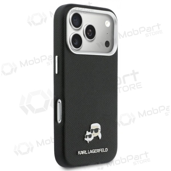 Obal pro Apple iPhone 17 Pro - Karl Lagerfeld PU Karl and Choupette Heads Pins MagSafe (černý)