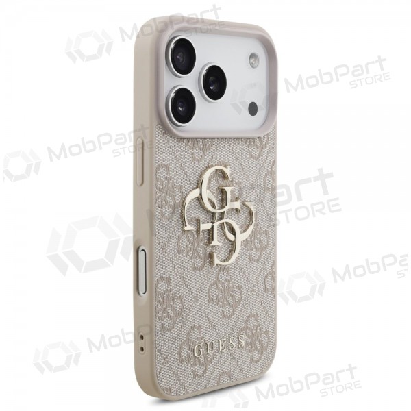 Obal pro Apple iPhone 17 Pro - Guess PU 4G Metal Logo (růžový)