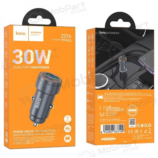 Nabíječka do auta Hoco Z57A 30 W USB-C + USB-A