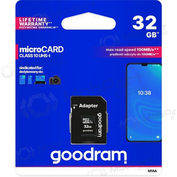 Paměťová karta GOODRAM MicroSD 32GB (class10 UHS-I) + SD Adaptér