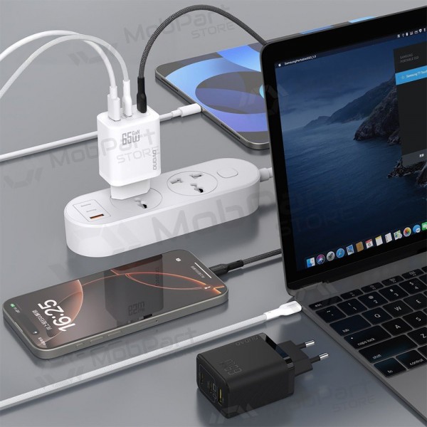 Nabíječka telefonu Dudao A28PC 45 W GaN 2x USB-C s kabelem USB-C 1 m černá