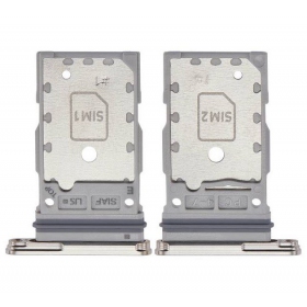 Samsung Galaxy S23 / S23 Plus Dual SIM držák karty (Cream) (service pack) (originál)