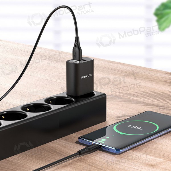 Nabíječka Borofone BN2 2xUSB 2.1A + USB Type-C (černá)