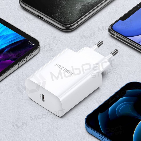 Nabíječka Dux Ducis C60-PD 20W + Type-C-Lightning (bílý)
