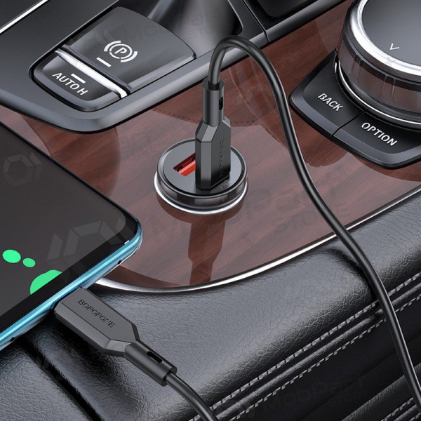Nabíječka automobilinis Borofone BZ18A USB-A/Type-C PD20W+QC3.0 + Type-C (černá)